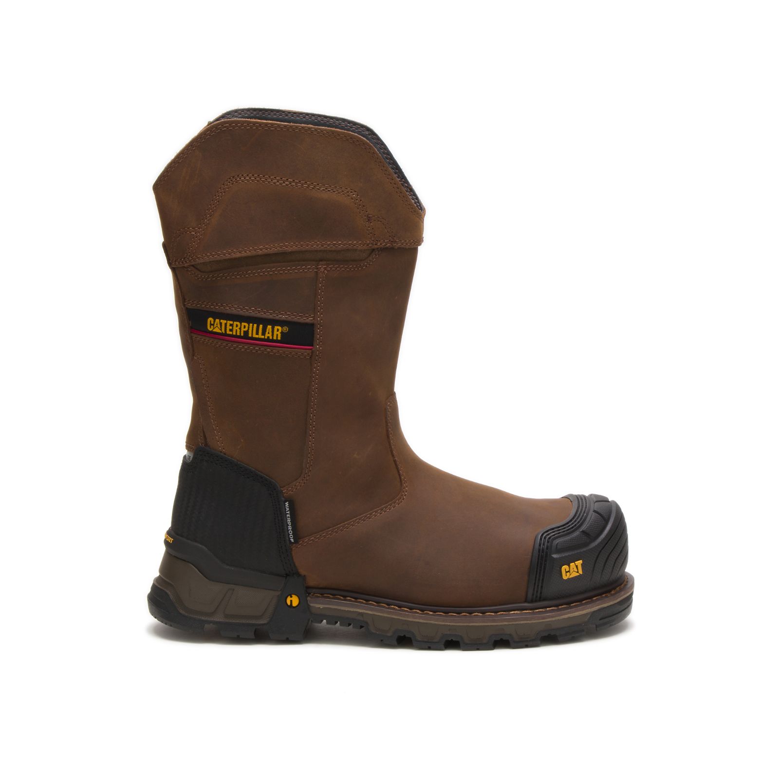 Caterpillar Slip On Boots Sharjah - Caterpillar Excavator Xl Pull On Waterproof Composite Toe Mens - Dark Brown AVGIQP056